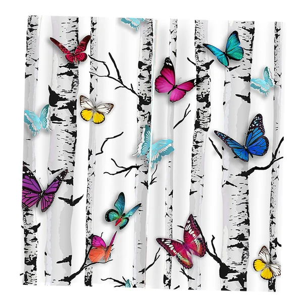 Functional Max Set of 2 Panel Digital Photo Printing Blackout 3D Curtains Butterfly Classic