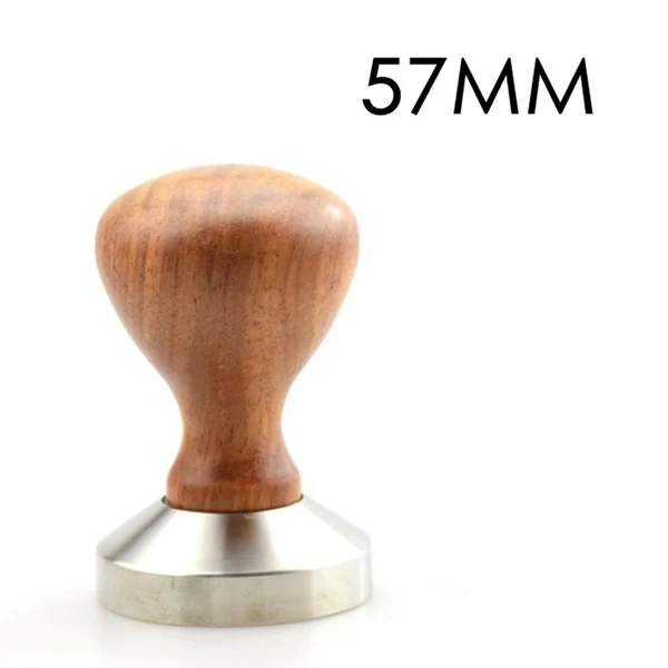 Original Max Stainless Steel Espresso Coffee Bean Tamper Press Tool Wooden Handle 2 57mm Top-Quality