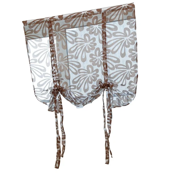 Exclusive Max Jacquard Polyester Roman Window Curtain Sheer Voile 3 Coffee 120x160cm Smart