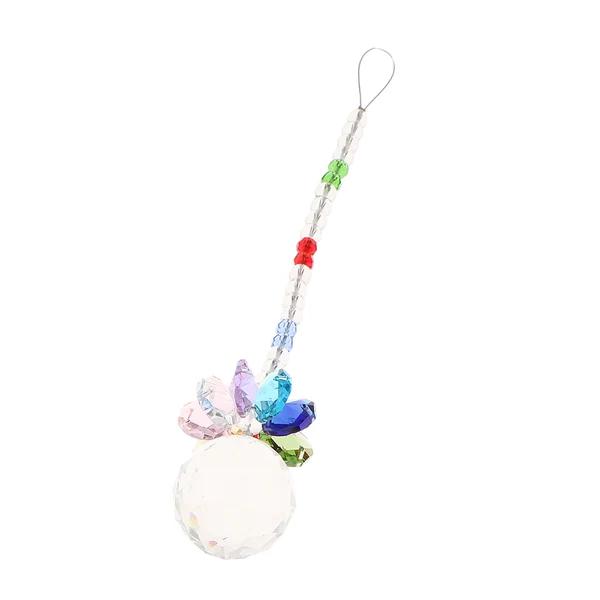 Natural Max Crystal Hanging Suncatcher Rainbow Beads Ball Pendant Prisms Clear 21cm Authentic