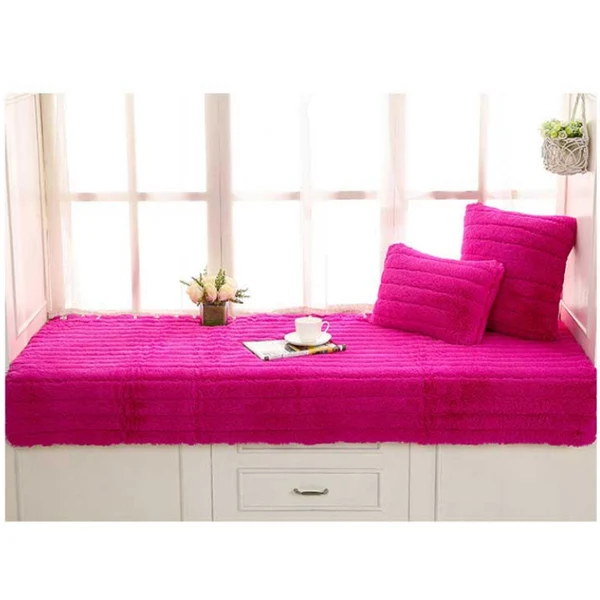 Eco-Friendly Max Fluffy Plush Soft Sofa Couch Cover Bay Window Cushion Area Rug Rose Red Green