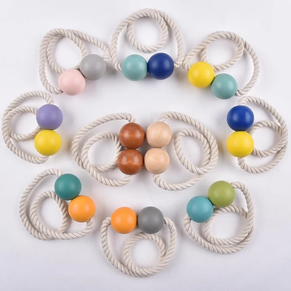 Expertly Made Max 1 Pair Magnetic Wooden Beads Window Curtain Tie Back Gray Orange Casual