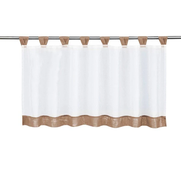 Soft Max Customize Cafe Window Curtain Kitchen Curtain Tier 2 47x18 Inch Brown Minimalist