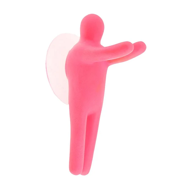 Pure Max Colorful Toothbrush Holder Hanger Suction Cup Hooks Bathroom Kitchen Pink Eco-Friendly