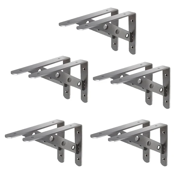 Sophisticated Max 2-Piece Stainless Steel L Shaped Wall Shelf Bracket Rack Support 8 inch Fast
