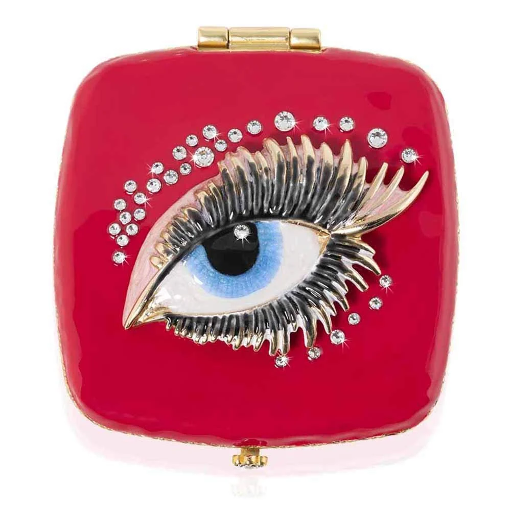 Secure Jay Strongwater Pop Life Bette Eye Compact Make up Mirror with Swaroki Crystals First-Class