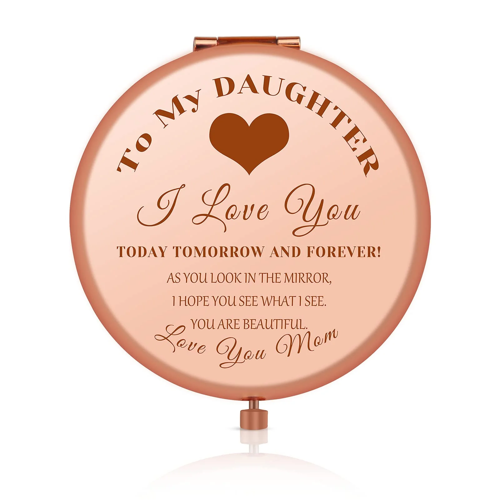 Healthy Jielahua Daughter Inspirational Gift Makeup Mirror Daughter Birthday Gift Ideas Rose Gold Compact Makeup Mirror for Her Christmas Graduation Wedding Environmentally Friendly