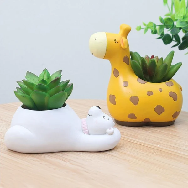 Effective Max Cute Animal Succulent Planter Bonsai Pot Flowerpot Office Home Decor Giraffe Unique