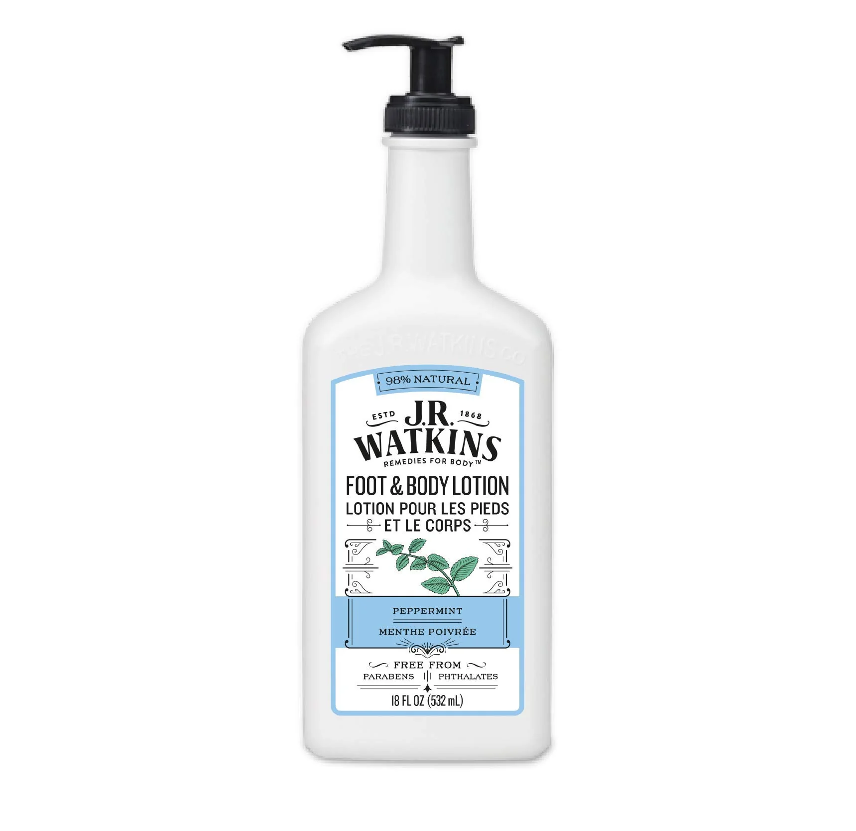 Flexible J R Watkins Foot Body Lotion Peppermint 18 fl oz 532 ml Genuine