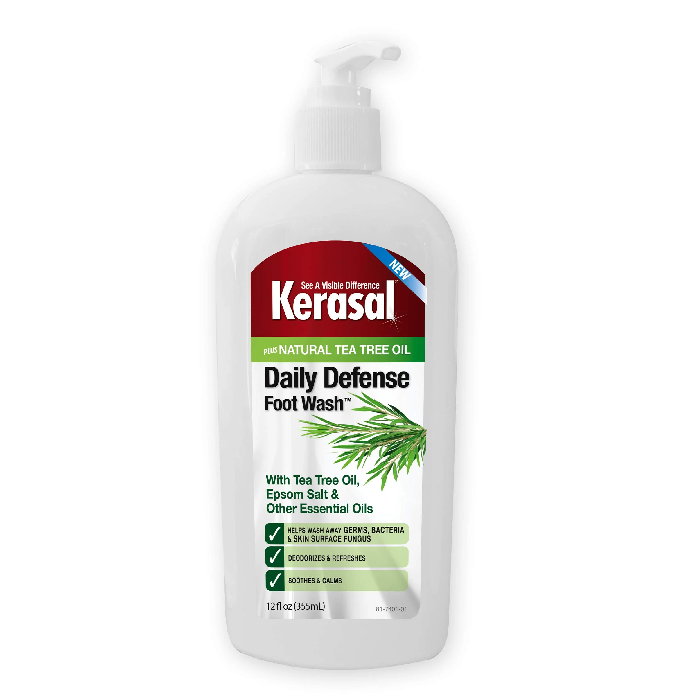 Secure Kerasal Daily Defense Foot Wash Daily Cleanser for Feet 12 Ounce Packaging May Vary Exclusive