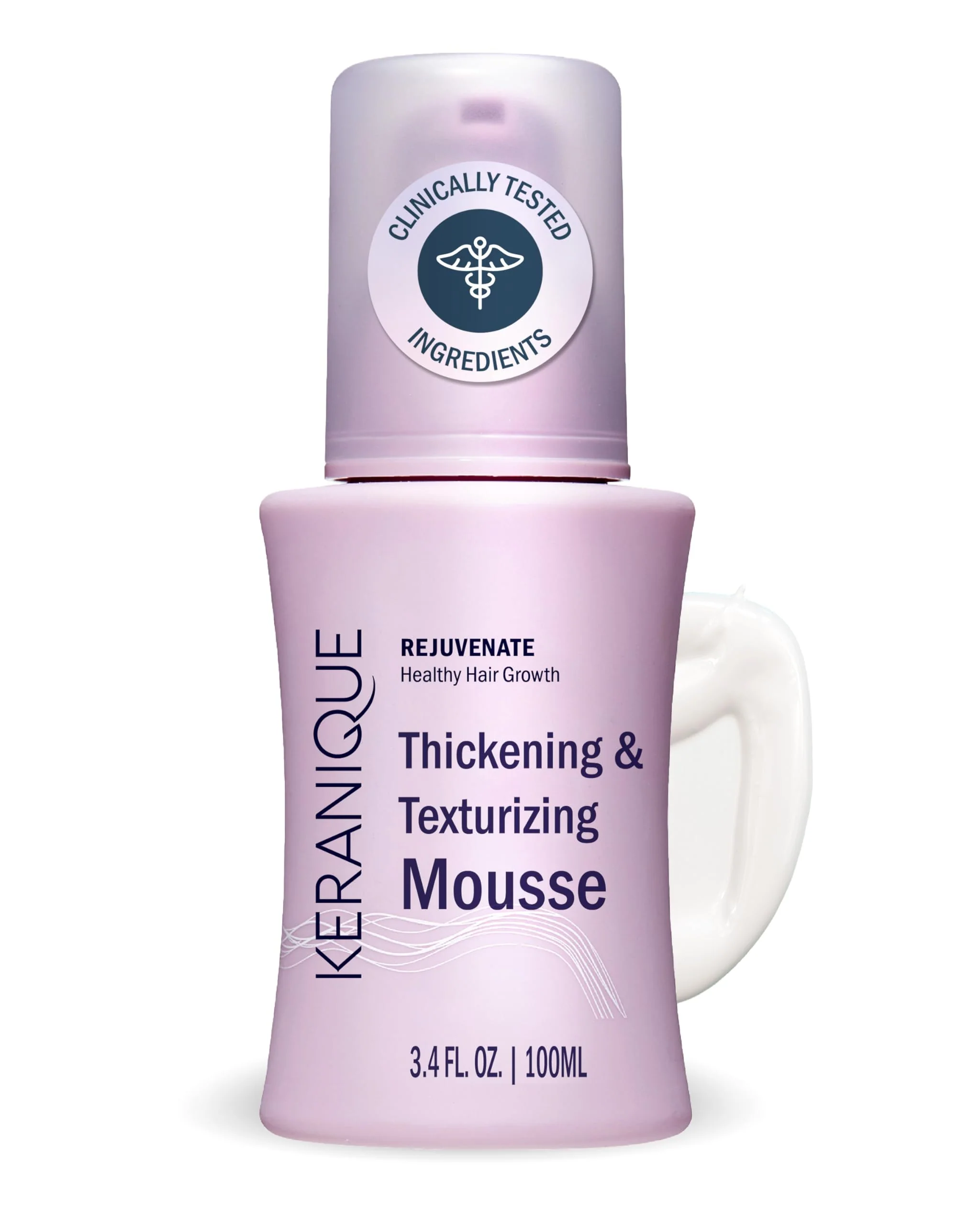 Superior Keranique Volumizing Mousse for Women - Thickening and Styling Anti-Frizz Foam for Fine Straight Wavy and Curly Hair Luxury