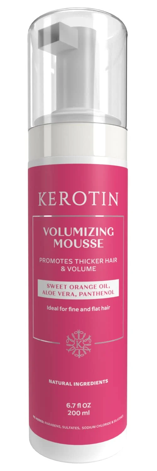 Kerotin Volumizing Mousse Root Volumizer Hair Thickening Styling Foam for Volume Texture Body Tames Frizz Flyaways I for Fine and Thin Prestigious