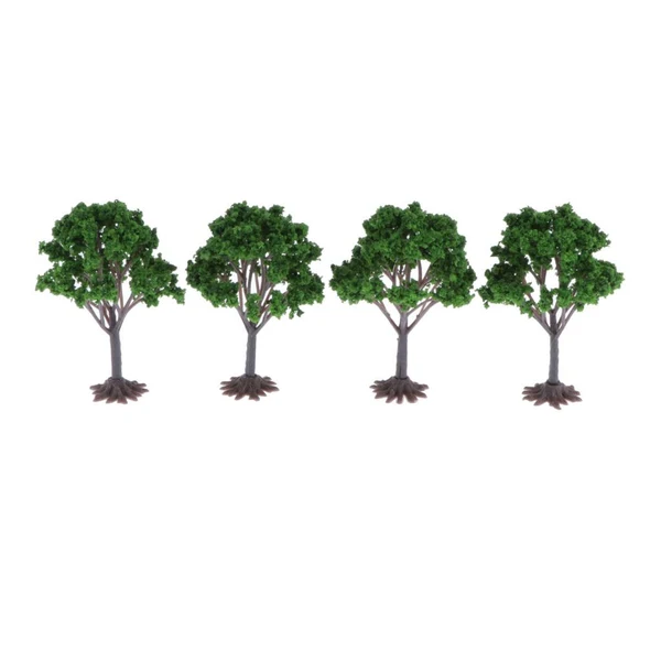 Authentic Max 4Pcs 7.5cm HO OO Scale Model Tree Diorama Wargame Scenery Green Landscape Exclusive