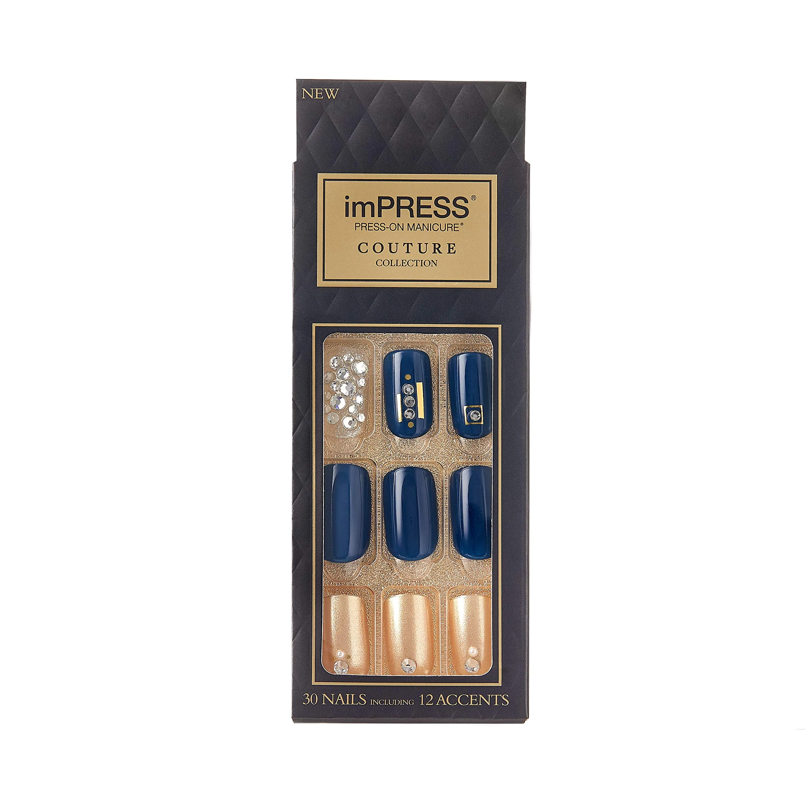 Long-Lasting Kiss Impress Press-on Manicure One-Step Gel Nails Couture Collection - Haute Pack of 1 Versatile