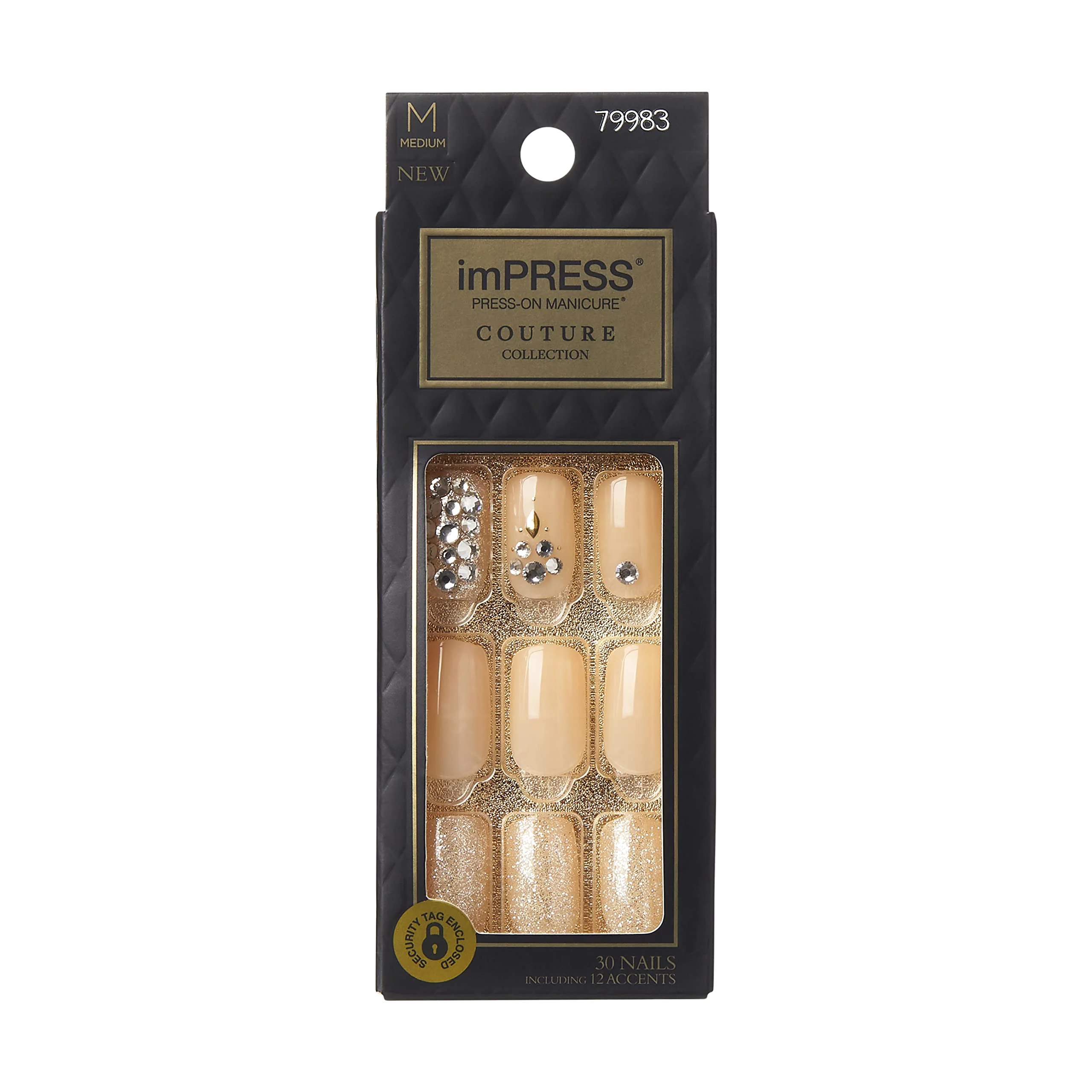 Excellent KISS imPRESS Press-On Nails Couture Collection Manicure Kit Lush Life Patented Super-Hold Adhesive 30 Fake Nails with 12 Accent Nails Relaxed