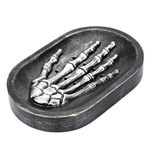 Traditional Max Resin Hand Skeleton Bath Shower Soap Tray Dish Storage Holder Plate Black Original