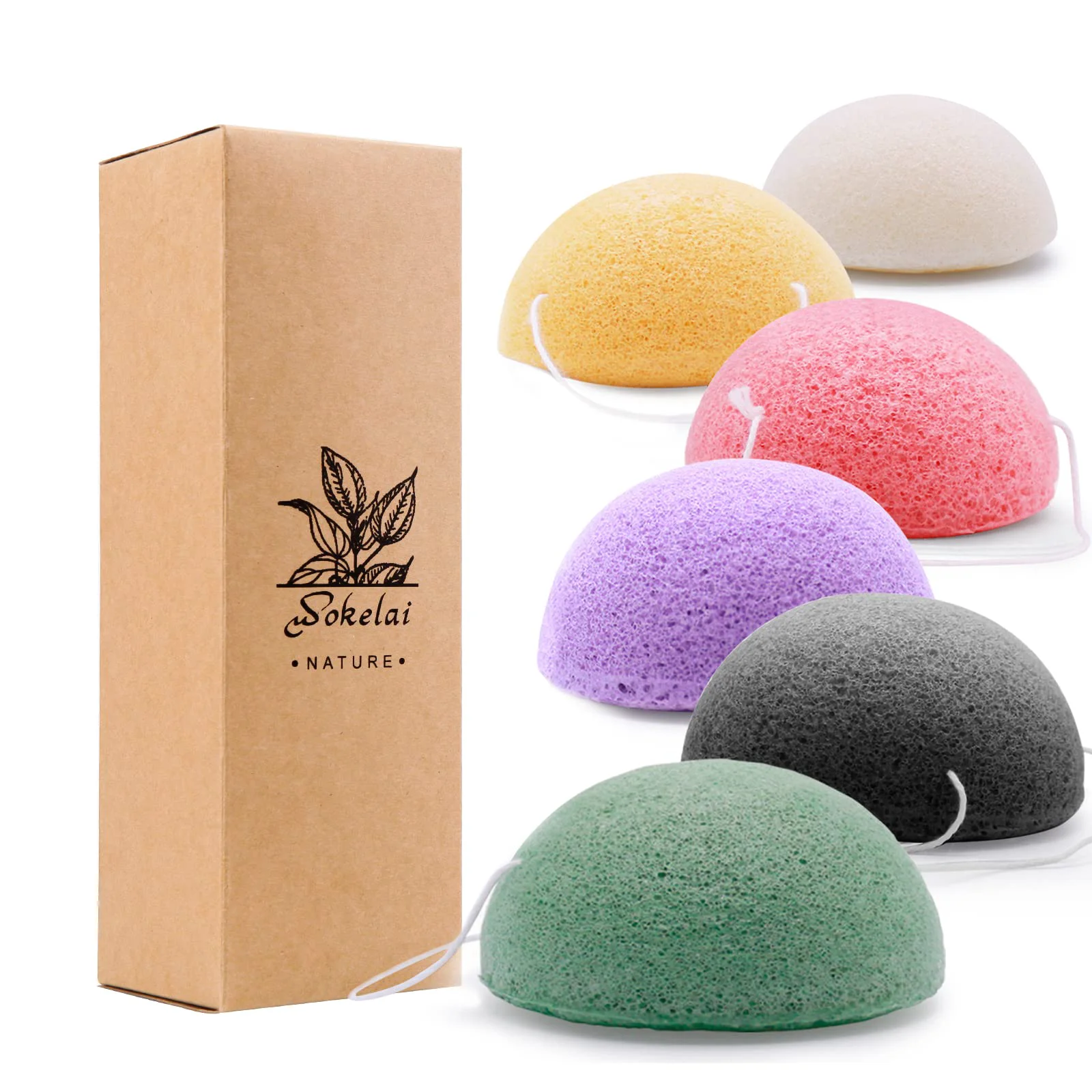 Casual Konjac Facial Sponges for Cleansing Exfoliating - Konjac Face Sponge for Washing Face Body Natural Cleaning Puff Buff Scrubber for Shower Bath SPA Carefully Designed