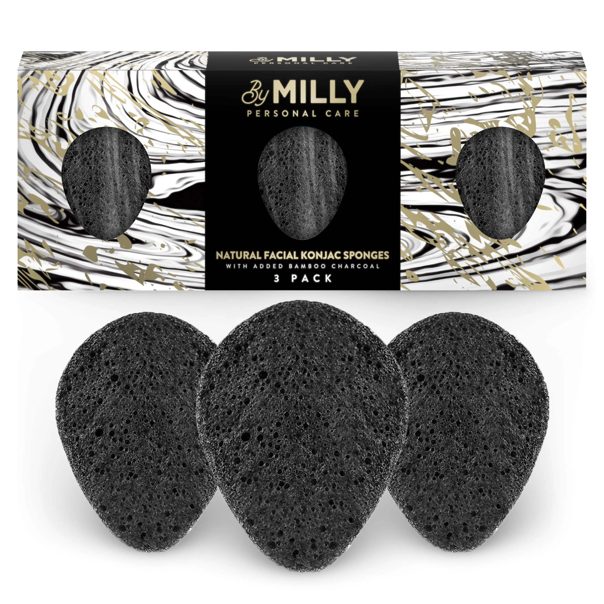 Advanced Konjac Sponge for Face All Natural and Reusable Konjac Facial Sponge with Activated Bamboo Charcoal Gentle Exfoliating Sponge for Face Top-Quality