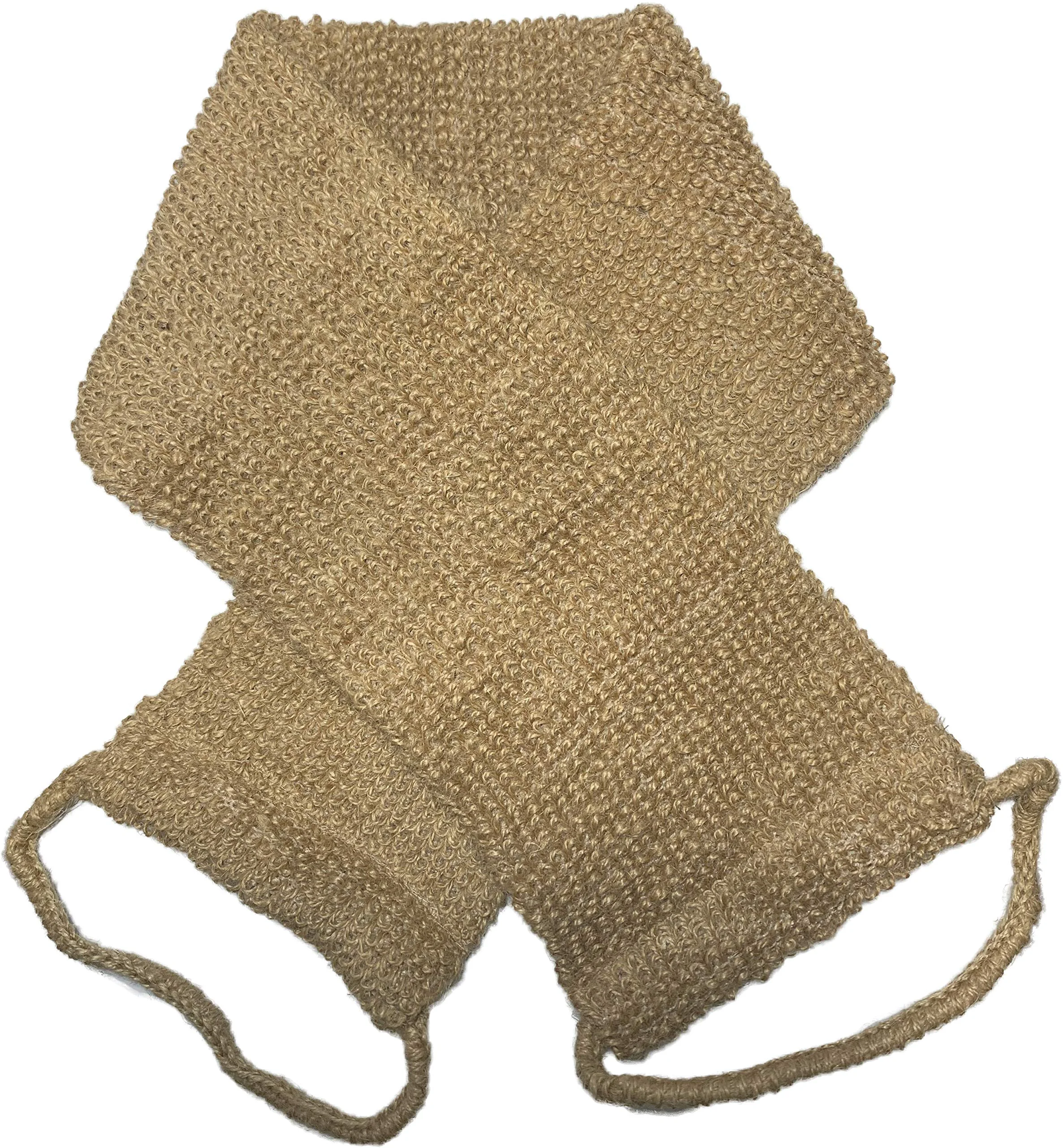 Classic Large Natural Exfoliating Hemp Back Scrubber for Shower for Men and Women - Deep Clean Invigorate Your Skin - Machine Wash and Dry - Double Sided Traditional