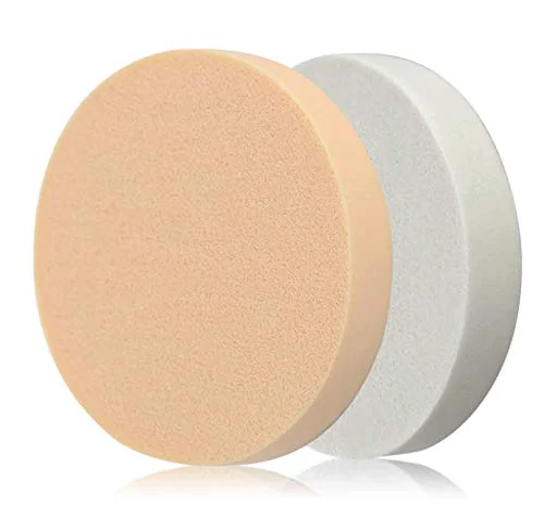 Sophisticated LASSUM 6 Pcs Round Makeup Sponge Facial Powder Puff Beauty Makeup Foundation Powder Puff -Uses for Dry and Wet 3.54 Diameter High-Grade