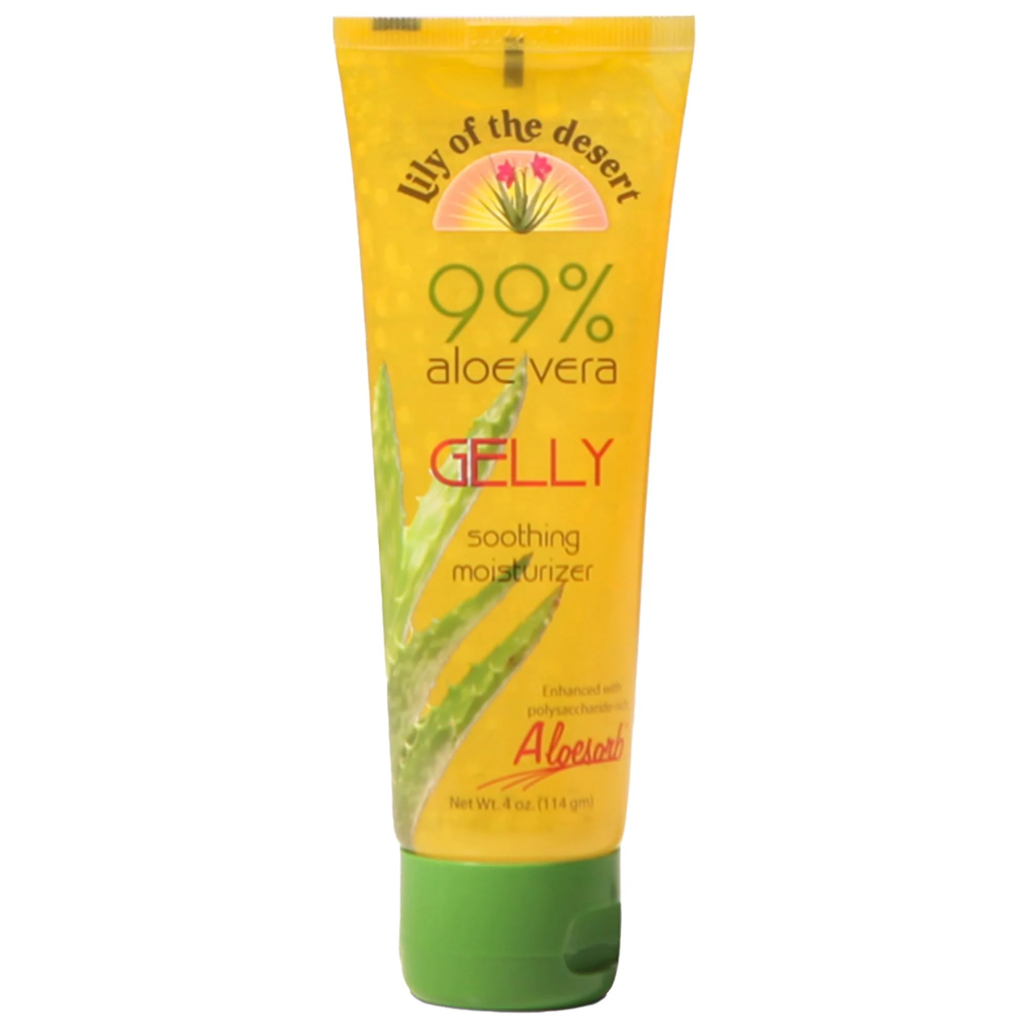 Solid Lily Of The Desert Gelly Moisturizer - 99 Organic Aloe Vera Gel for Skin After Sun Care with Aloe Vitamin E Oil and Vitamin C for Sunburn Relief Versatile