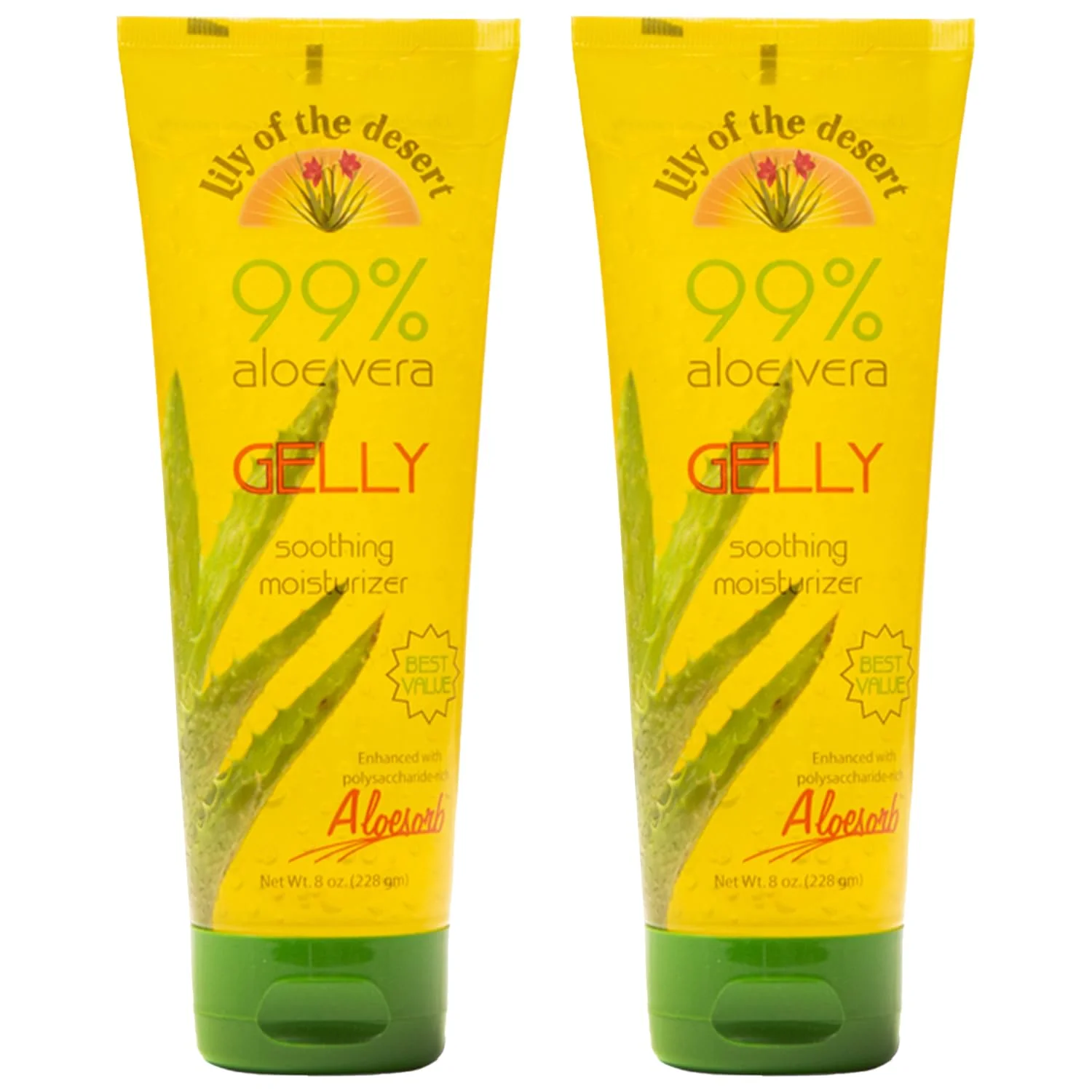 Artisan Lily Of The Desert Gelly Moisturizer - 99 Organic Aloe Vera Gel for Skin After Sun Care with Aloe Vitamin E Oil and Vitamin C for Sunburn Relief Exclusive