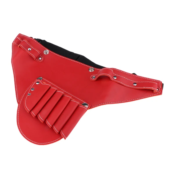 Safe Max PU Salon Hair Cut Scissors Shears Combs Clips Tools Holster Bag Holder Red Environmentally Friendly
