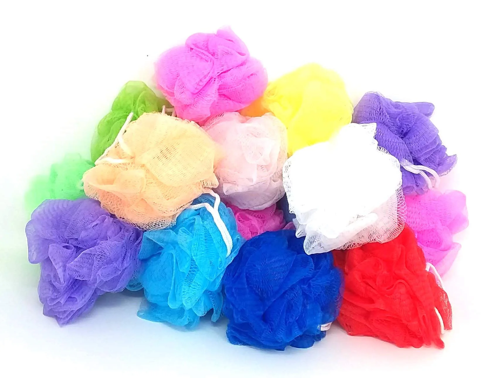Exclusive Loofah Lord 20 Small Full Bodied Quality Bath or Shower Sponge Loofahs Pouf Mesh Assorted Colors Whole Bulk Lot Authentic
