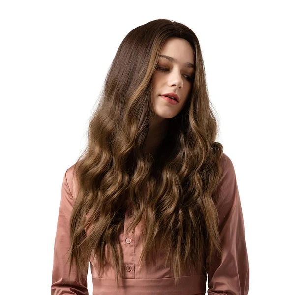 Smooth Max 26 inch Natural Synthetic Long Curly Wigs for Women Cosplay Middle Part Wig Safe