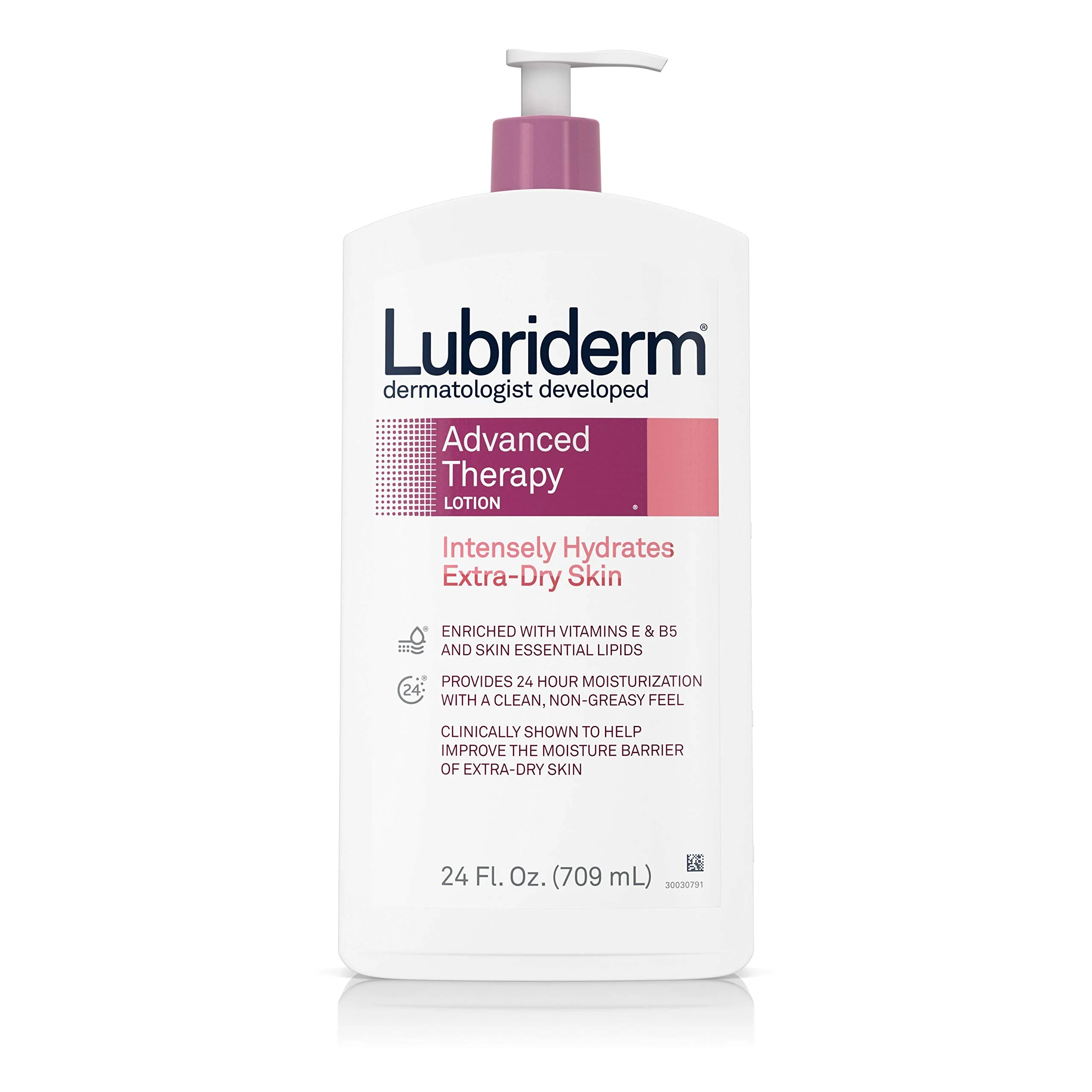 Lubriderm Advanced Therapy Moisturizing Lotion with Vitamins E and B5 Deep Hydration for Extra Dry Skin Non-Greasy Formula 24 fl. oz High-Performance