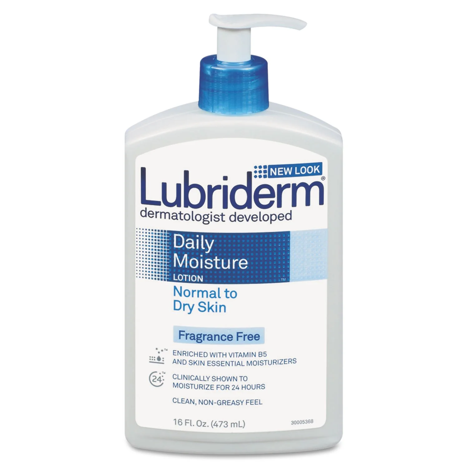 High-End Lubriderm Daily Moisture Hydrating Unscented Body Lotion with Vitamin B5 for Normal to Dry Skin Non-Greasy and Fragrance- Lotion. 16 fl. oz Solid