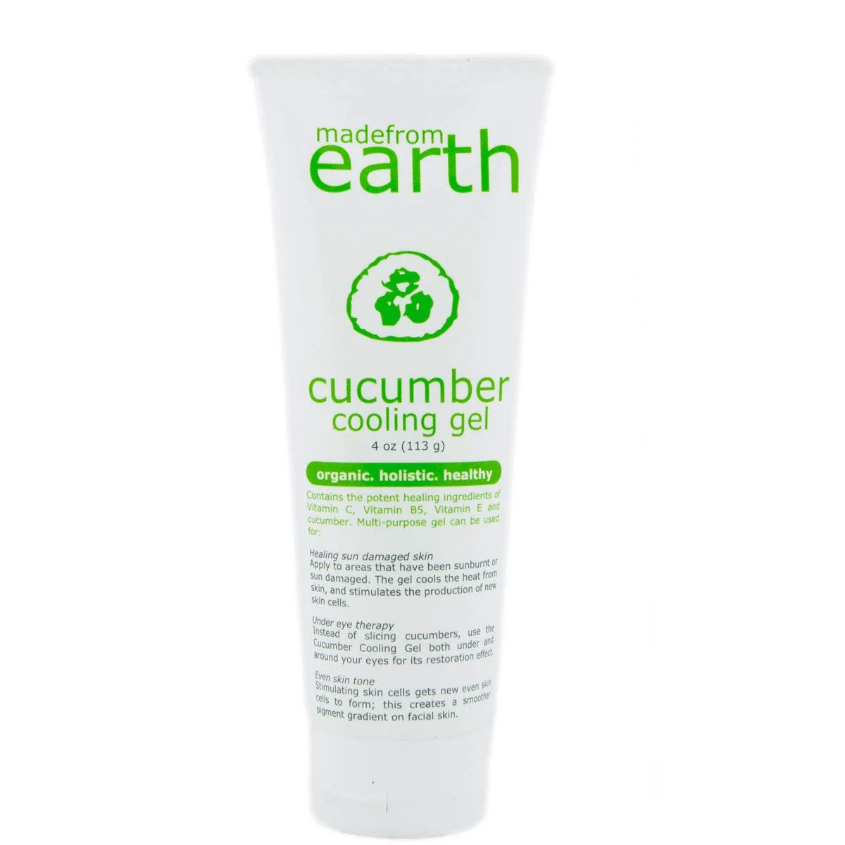 Stylish Made from Earth Cucumber Cooling Gel - Organic Aloe Vera Vitamin C for Face Body - 4 oz. Trendy