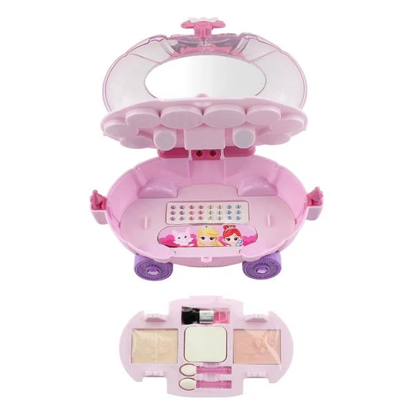 Practical Max Girls Makeup Kit Toy Washable Makeup Palette Lip Glosses Blushes Nail Polish E Luxury