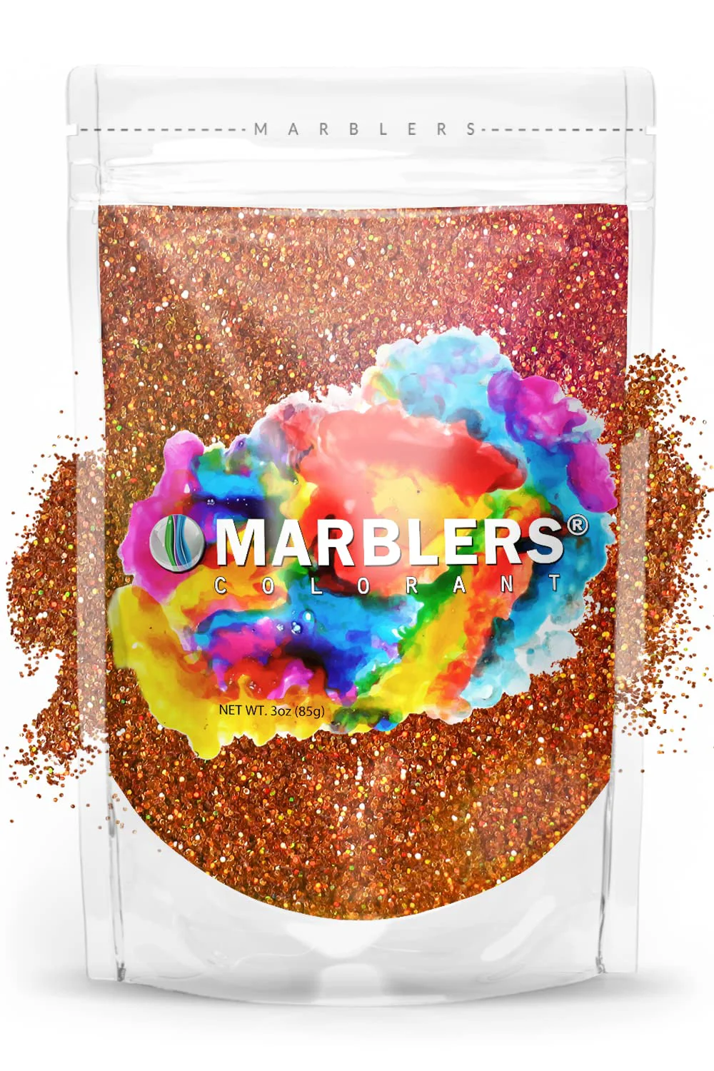 Expertly Made MARBLERS Holographic Glitter Holo Burnt Orange 3oz 85g Fine Non-Toxic Vegan Cruelty- Face Body Eyeshadow Hair Festival Party Trendy