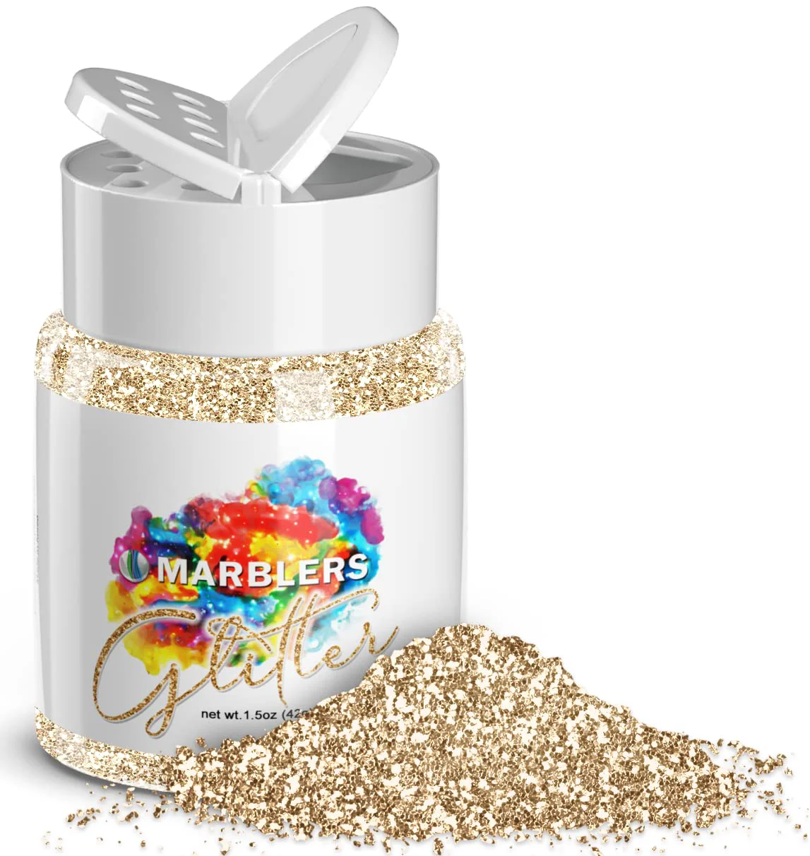 Crafted MARBLERS Twinkle Glitter Silk Beige 1.5oz 42g Fine Non-Toxic Vegan Cruelty- Face Body Eyeshadow Hair Festival Party Makeup Nail Original