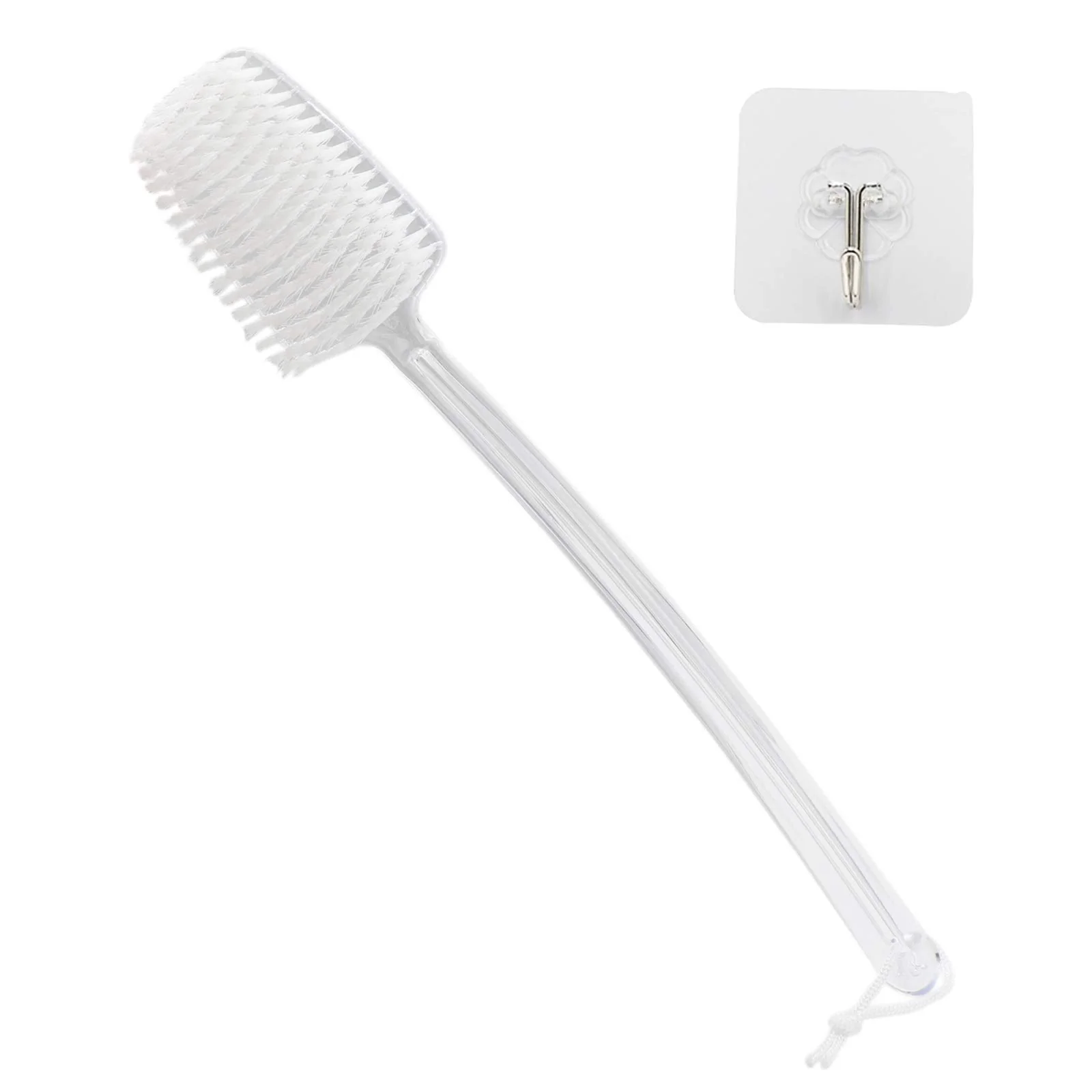 Soft Mczxon Bath Body Back Shower Brush with Curved Long Handle for Exfoliating Skin Improve Blood Circulation Clear Back Scrubber Bath Wet or Dry Smart