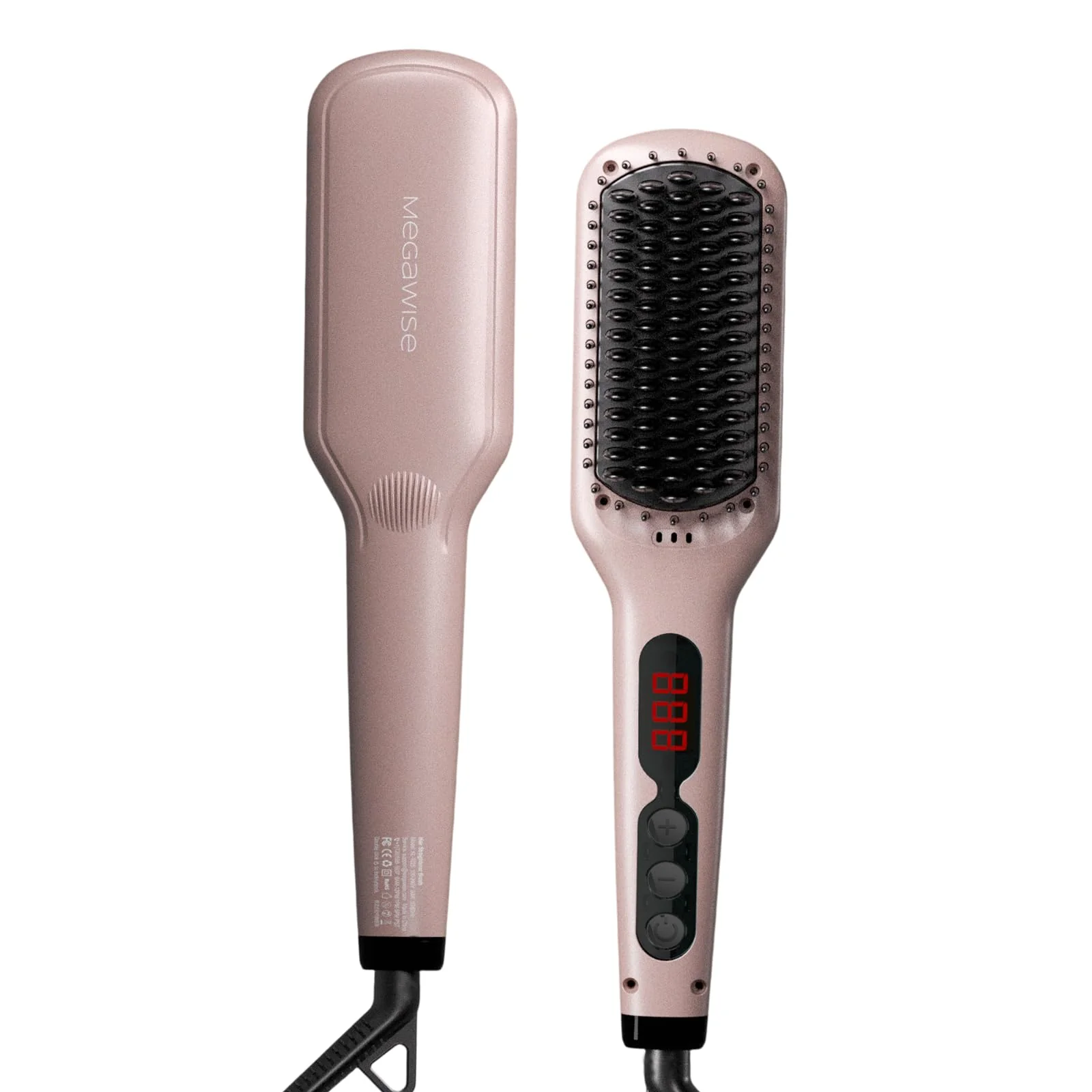 Durable MEGAWISE Updated MEGAWISE Hair Straightener Ceramic Brush Anti-Scald Dual Voltage Flat Iron Hot Brush Rotatable Cord Auto Shutoff Anti-frizz Authentic