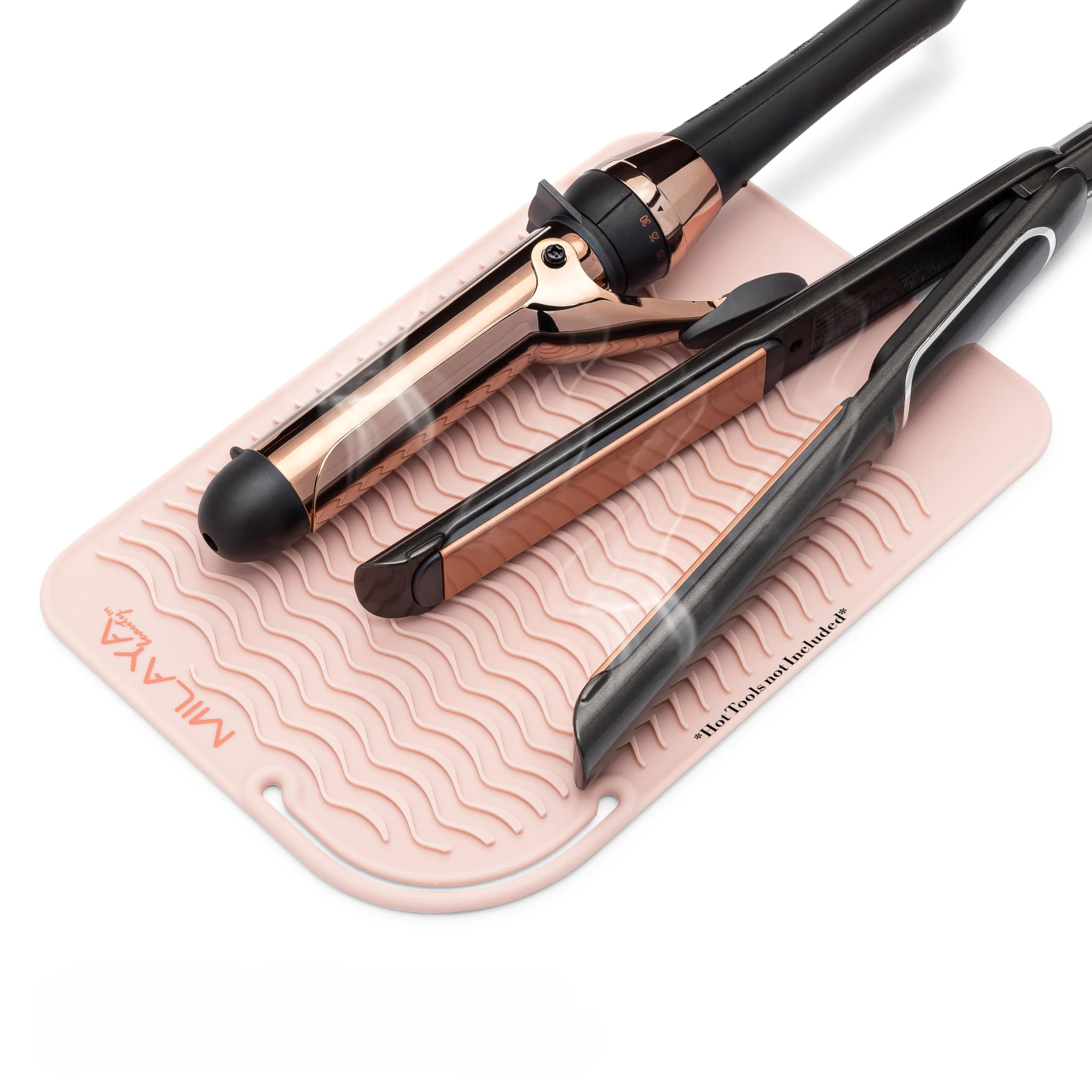 Innovative Milaya Beauty Vanity Accessories - Heat Resistant Mat - Silicone Flat Iron Curling Iron Holder Non-Slip Vanity Mat Hot Tool Mat for Home Salon Functional