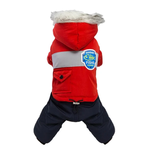 Lightweight Max Dog Puppy Pet Hooded Down Jacket Coat Clothes Costume Winter Jumpsuit Red S Original Design