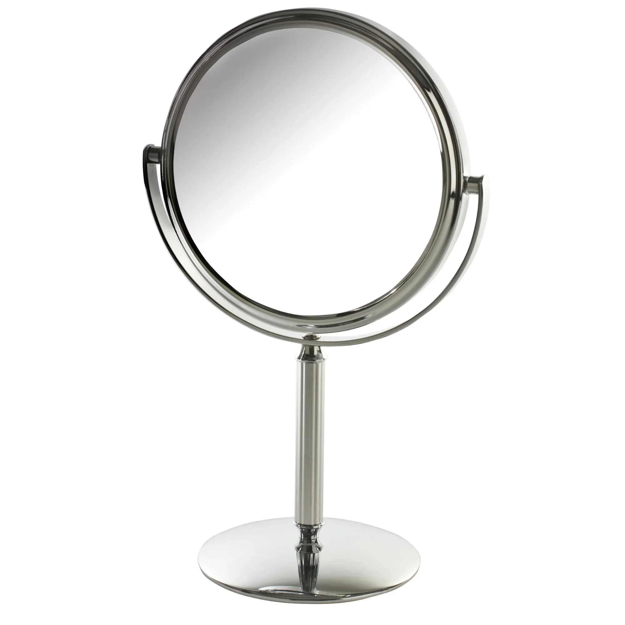 Enhanced Model's Choice Two-Sided Tabletop Makeup Mirror - Makeup Mirror with 5X Magnification Swivel Design - Portable 5.5-Inch Diameter Mirror in Chrome Carefully Designed