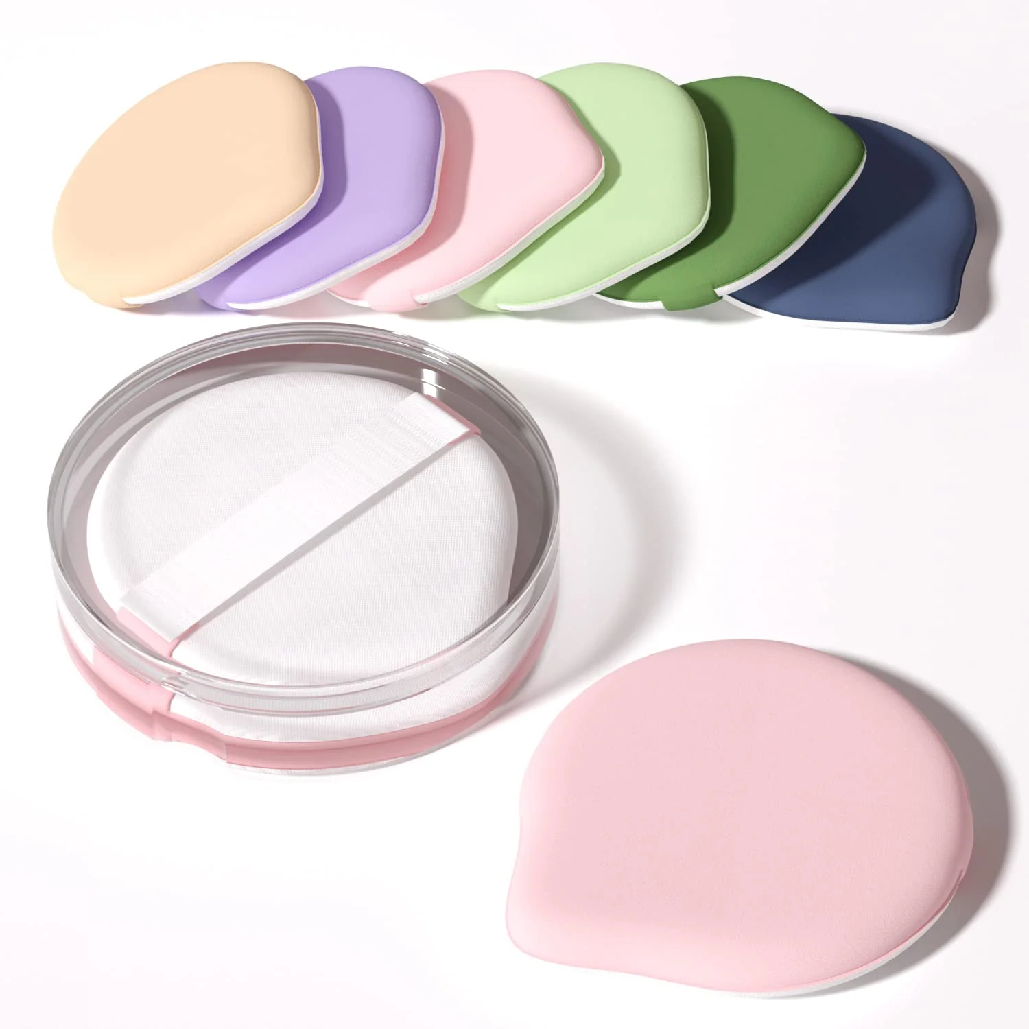 Genuine MOHOPE 8Pcs Air Cushion Makeup Puffs for Foundation with Portable Box No Latex Blending Sponge for Liquid Cream Foundation and Powder Teardrop Eco-Friendly