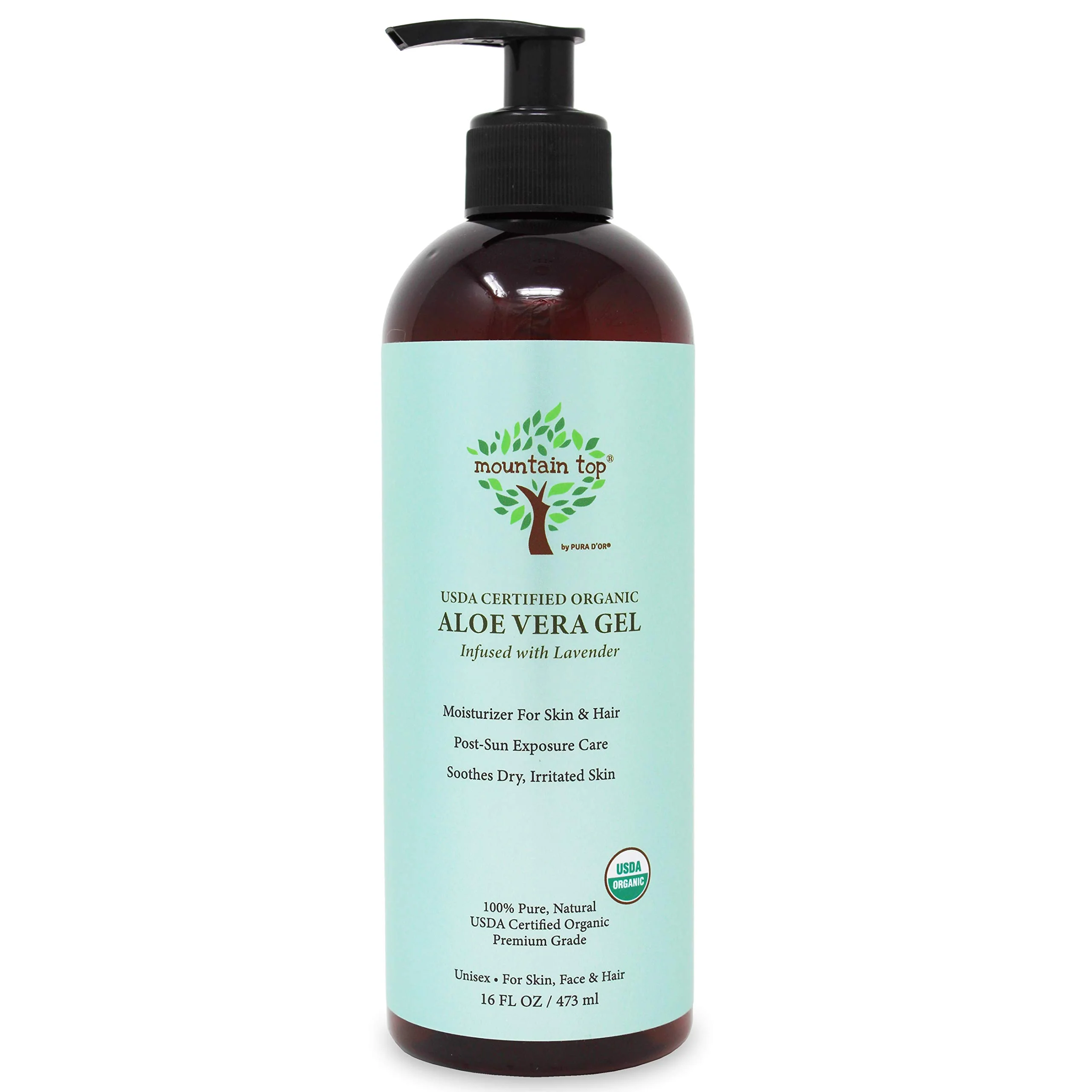 Easy-to-Use MOUNTAIN TOP Organic Aloe Vera Gel 16 fl oz 473 mL USDA Healthy