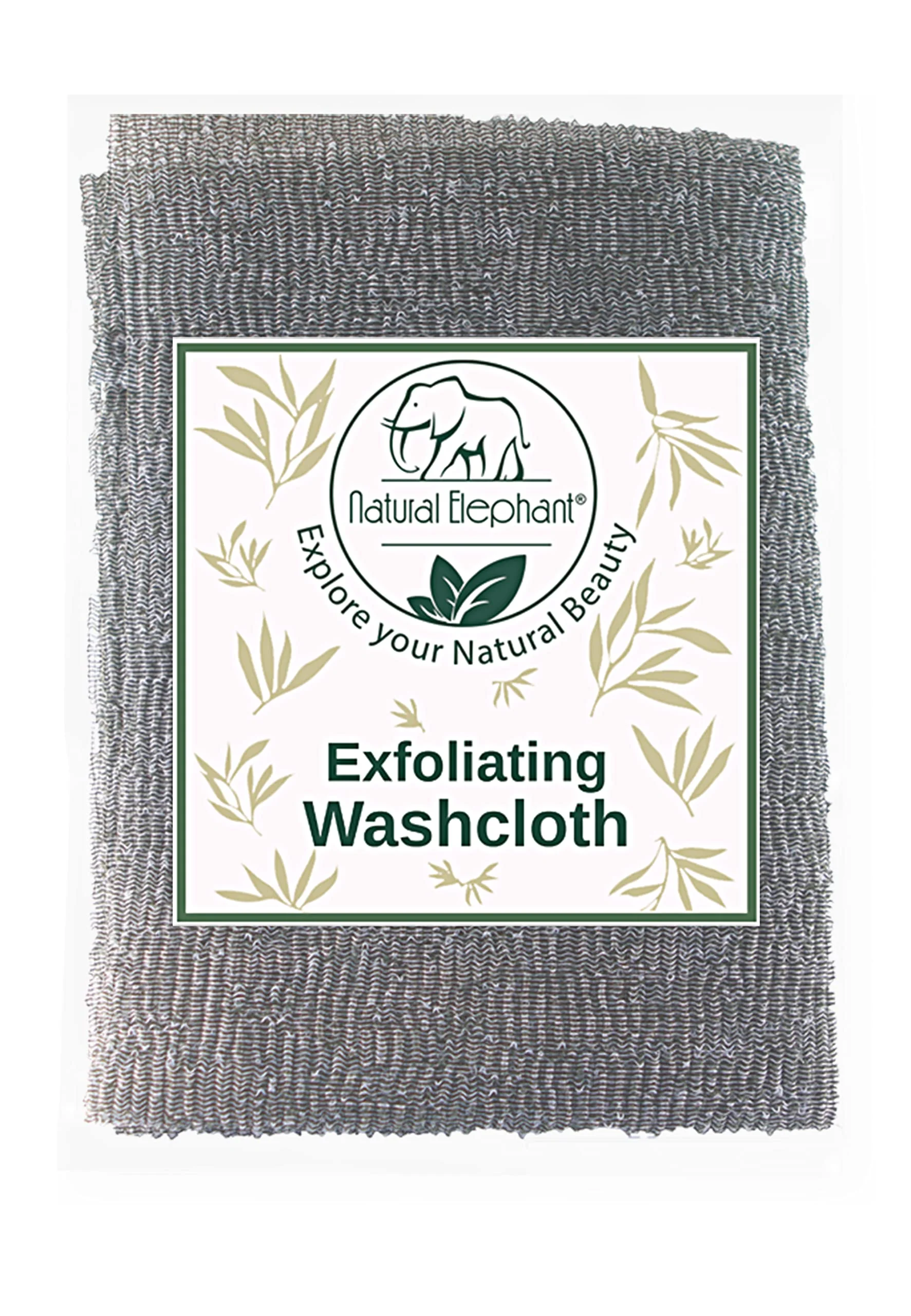 Smart Natural Elephant Exfoliating Washcloth - Charcoal Grey Japanese Shower Scrubber for Body - Single Washcloth for Gentle Skin Exfoliation Fine Crafted