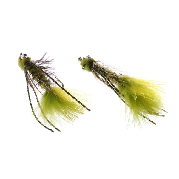 Minimalist Max 2 Pieces Hand-tied Fly Fishing Lures Nymphs Streamers for Bass Trout Fishing Smooth