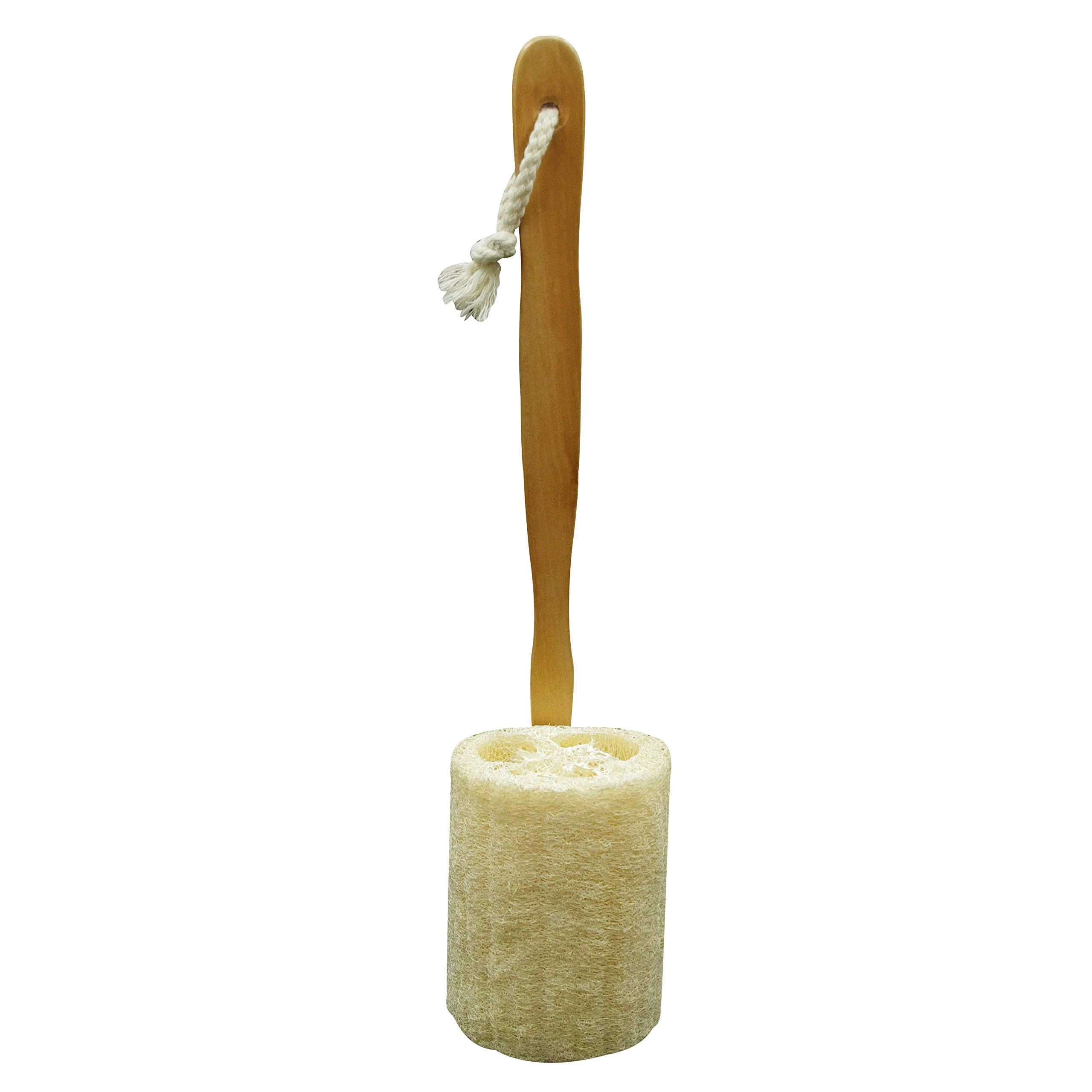 Artisan Natural Exfoliating Loofah Luffa Loofa Back Sponge Scrubber Brush with Long Wooden Handle Stick Holder Body Shower Bath Spa Pack of 1 Trusted