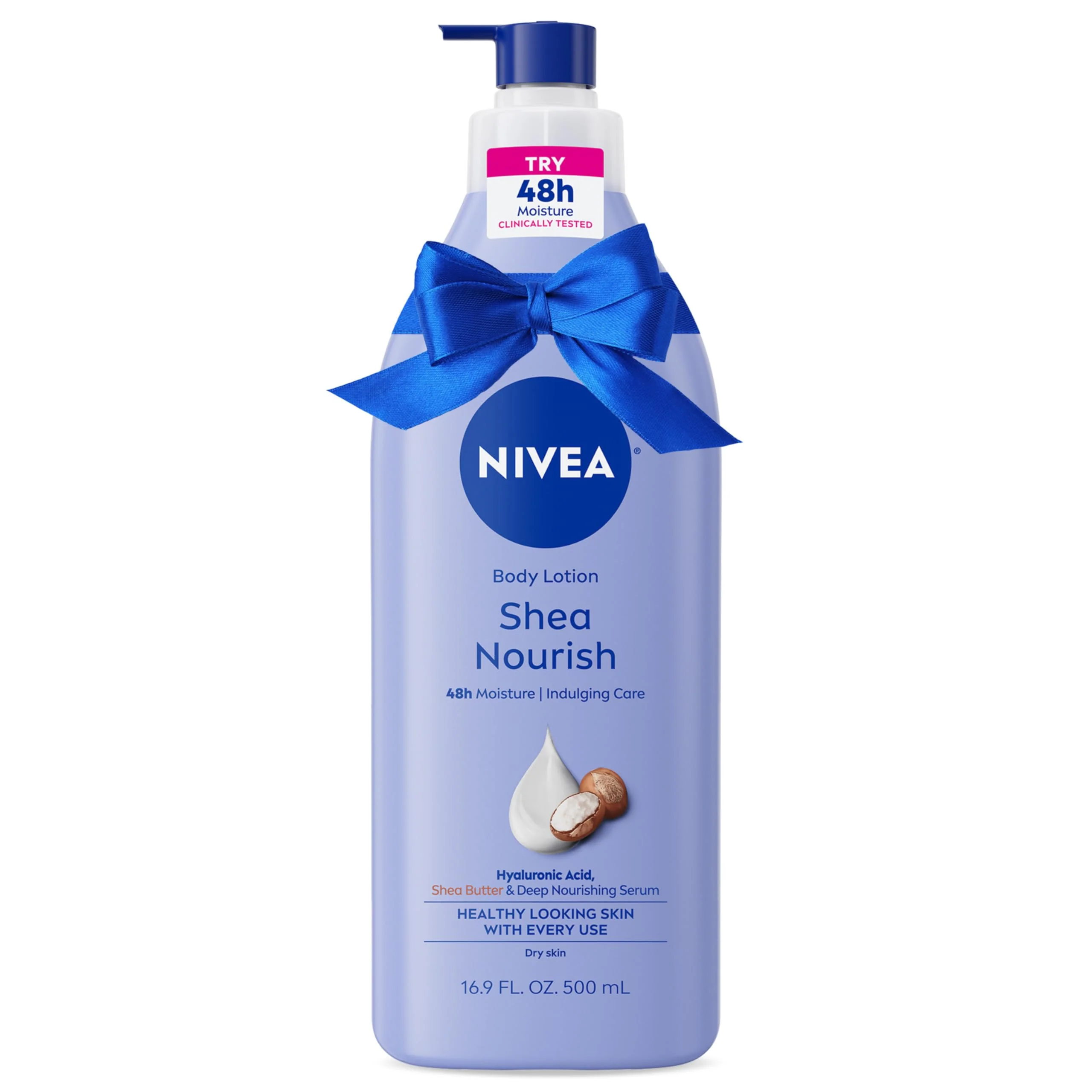 Quality NIVEA Shea Nourish Body Lotion for Dry Skin with Hyaluronic Acid Shea Butter and Deep Nourishing Serum 48-Hour Body Moisturizer 16.9 Fl Oz Pump Optimized
