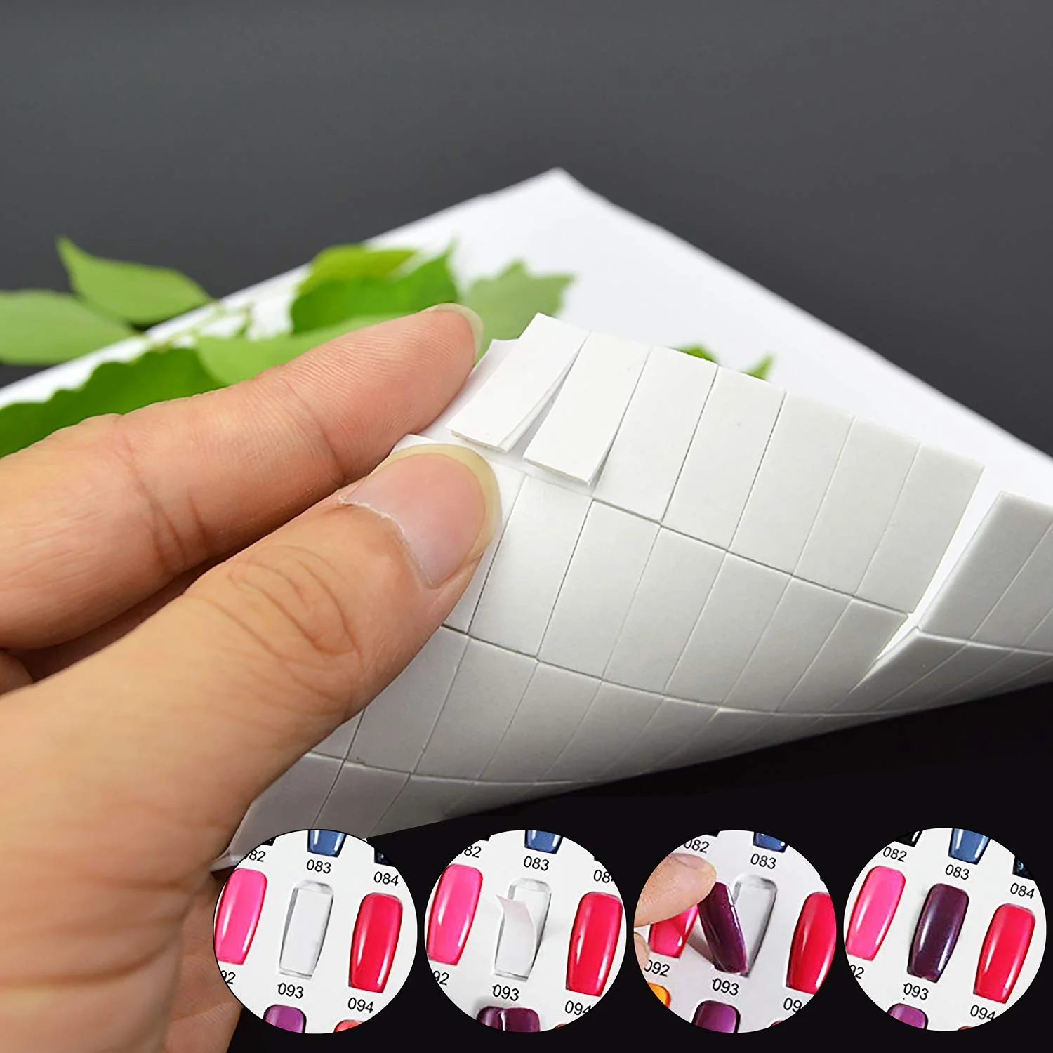 Casual Noverlife 780PCS Nail Art False Tips Double-Sided Sponge Glue Adhesive Tape Pre-Cut Self-Adhesive Foam Strips Fixing Sticker for Nail Design Gel Trendy
