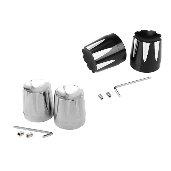 Minimalist Max 2pcs Front Wheel Axle Nut Cap Cover for Harley Softail XL883 XL1200 Silver Flexible