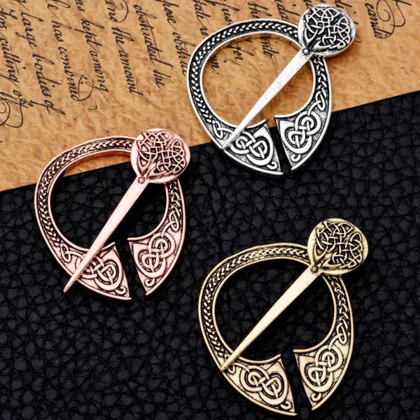 Proven Max Viking Norse Brooch Cloth Fastener Cloak Shawl Scarf Lapel Antique Silver Stylish