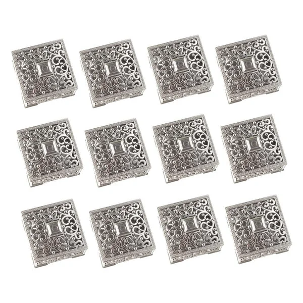 Authentic Max 12pc Creative Candy Boxes Wedding Gift Box Decorative Box Party Favor Silver Premium Material
